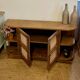 Unique old TV cabinet in raw solid oak.