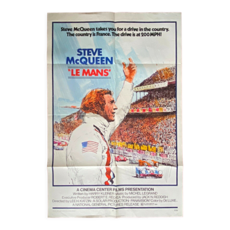 Affiche cinéma originale américaine "le mans" steve mcqueen 69x104cm 1971