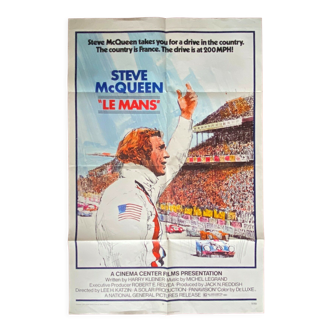 Original american cinema poster "le mans" steve mcqueen 69x104cm 1971