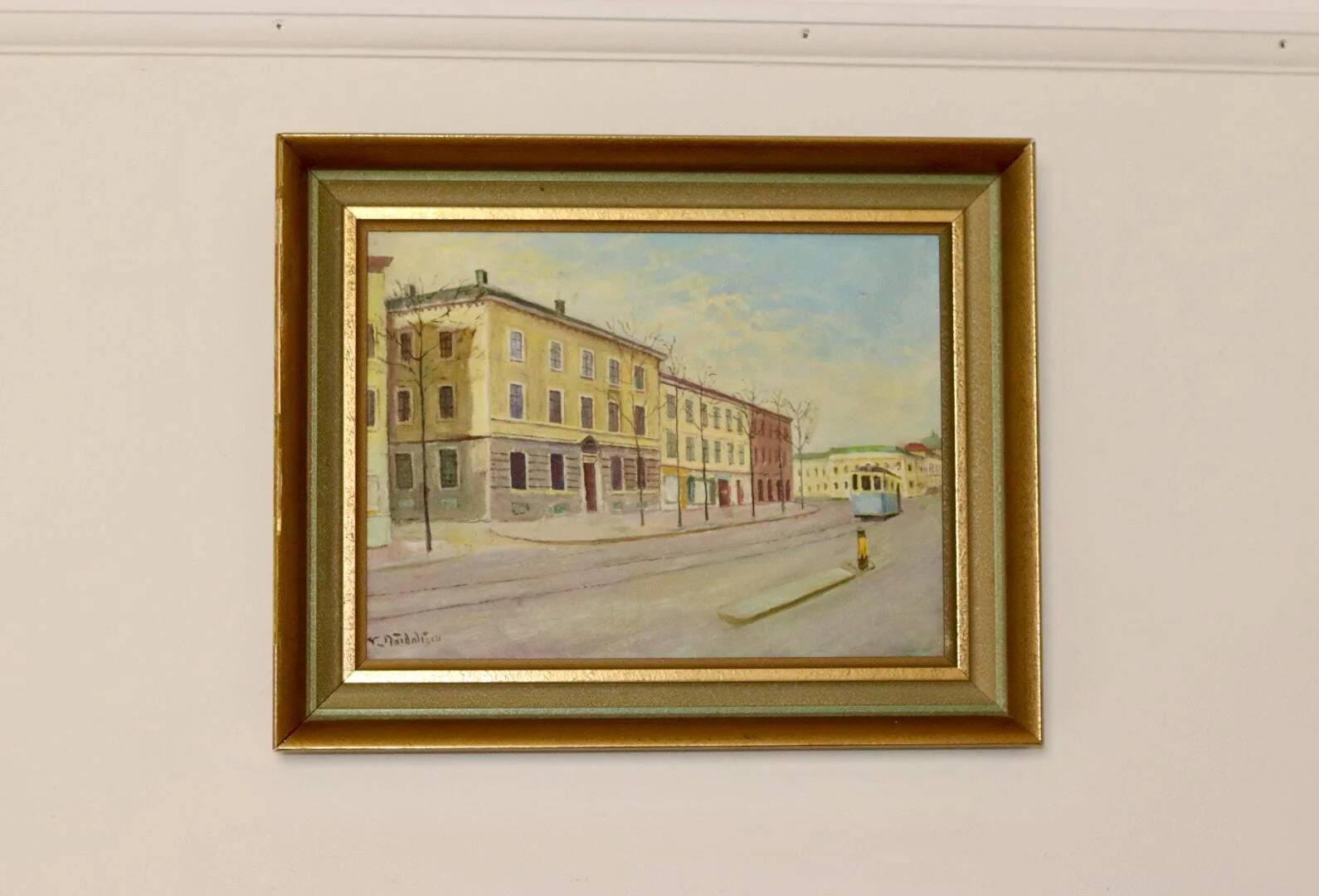 Peinture à l'huile sur toile suédoise du milieu du siècle « Göteborg »