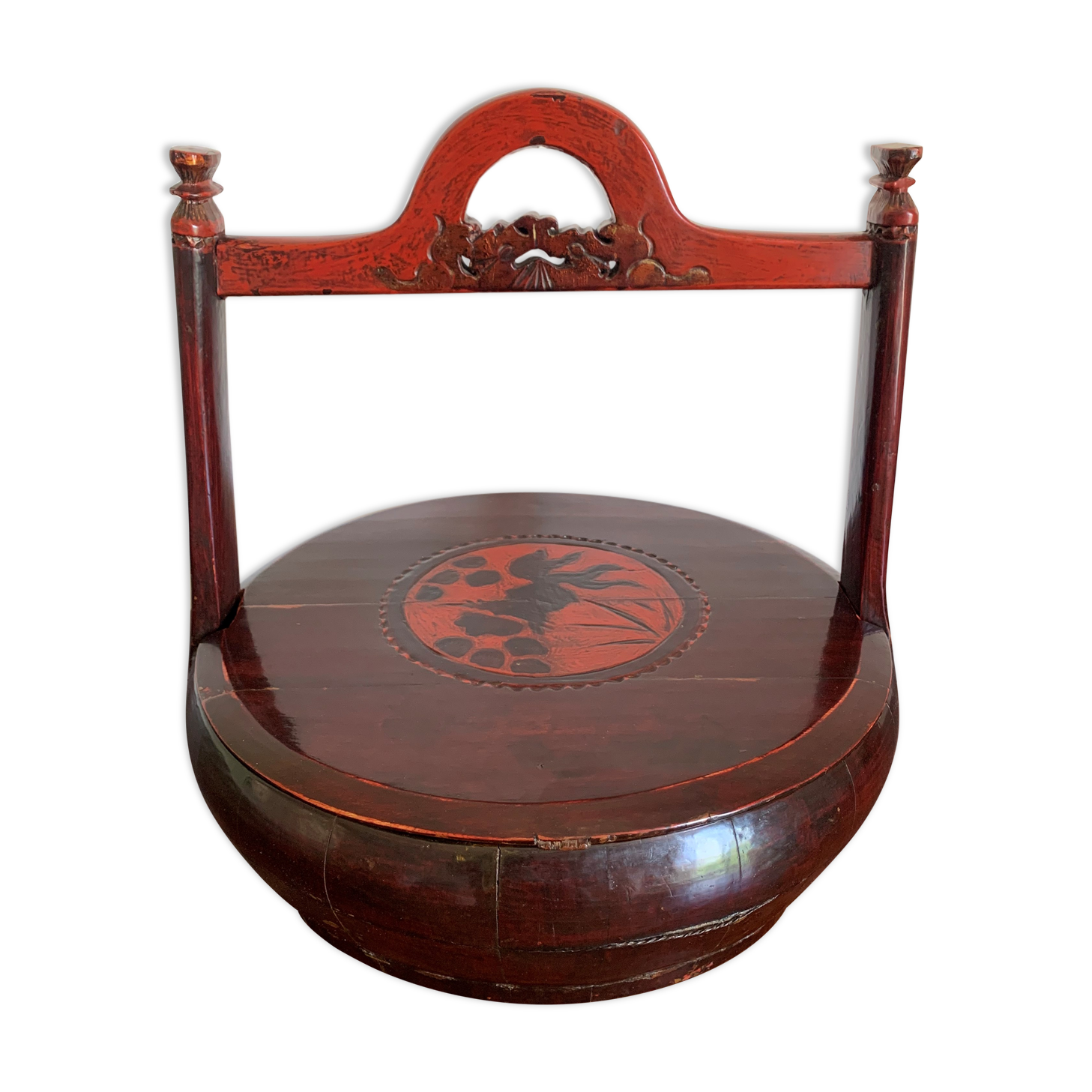 Chinese lacquered basket