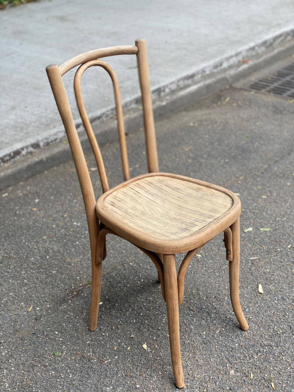Stripped bentwood bistro chair Thonet no. 18