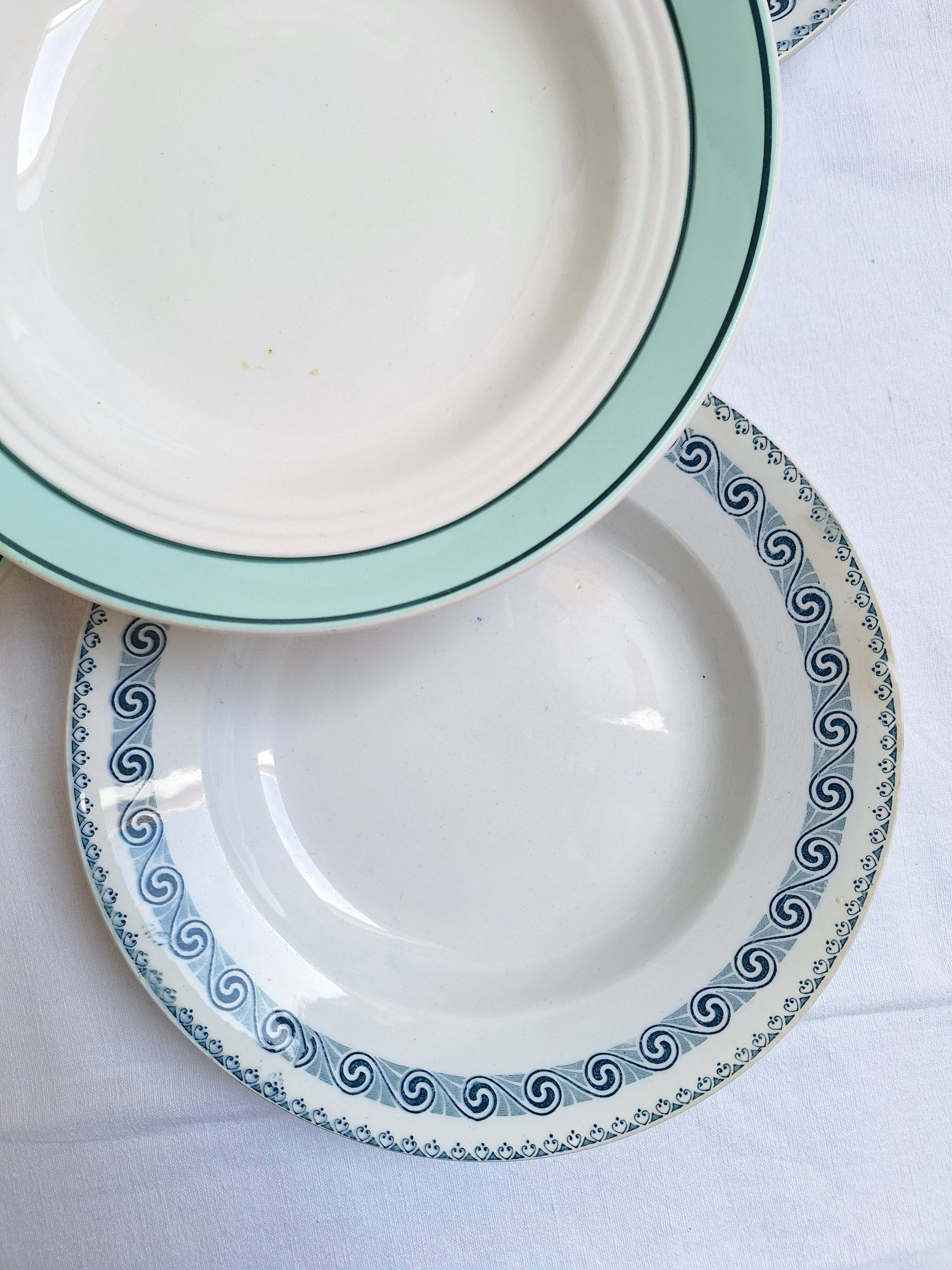 Assiettes creuses vertes St Amand, Céranord