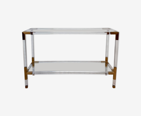 Table en lucite et laiton