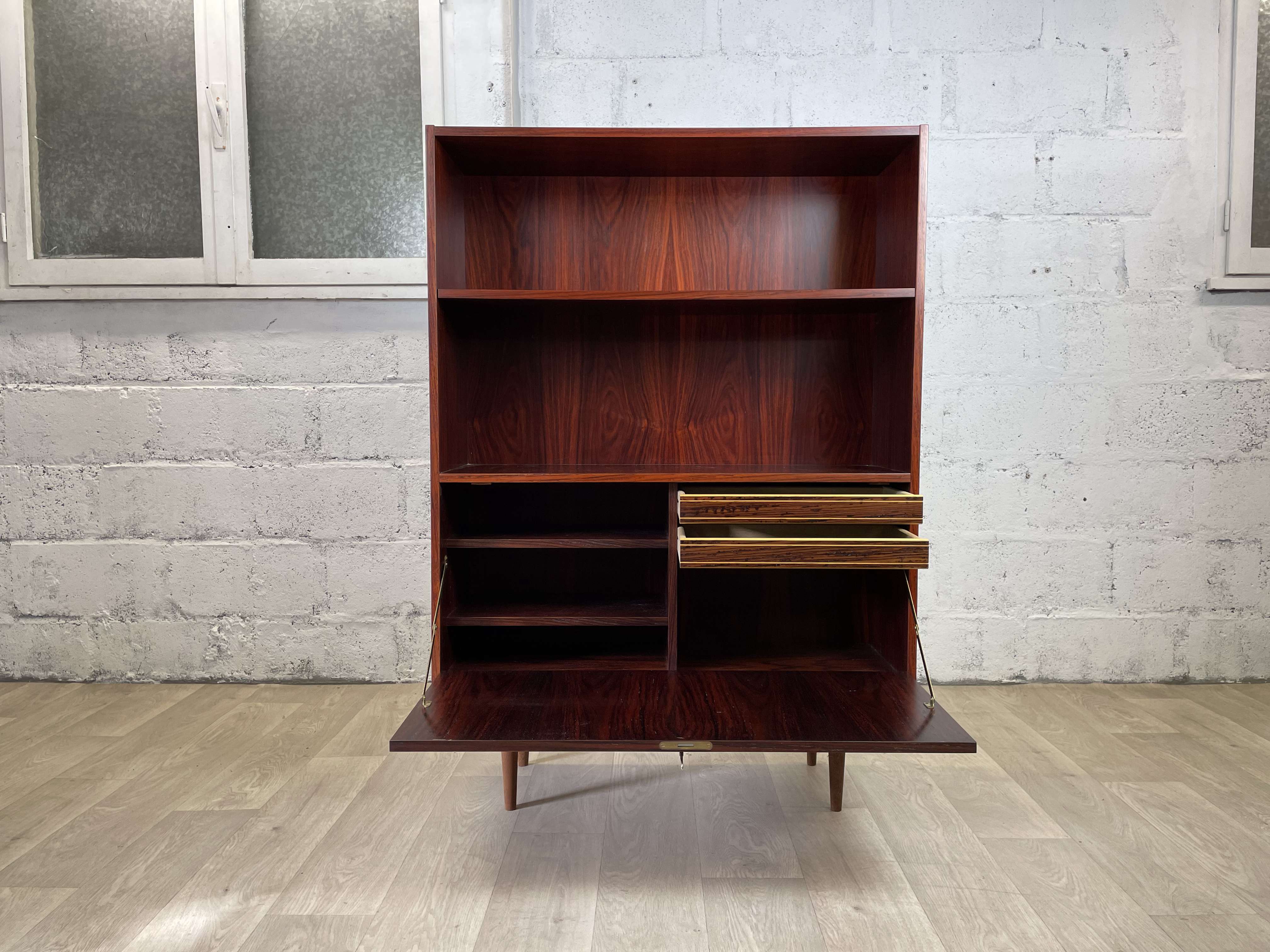 Scandinavian rosewood bookcase, 60s