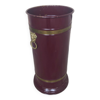 Umbrella door red metal Bordeaux + vintage brass #A256
