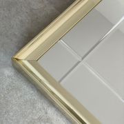 Vintage hollywood regency gold facetted mirror, 80s wall mirror
