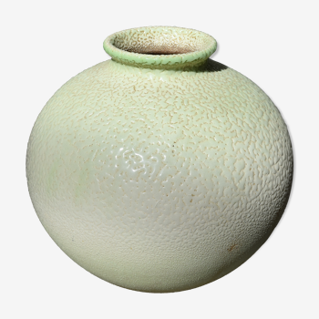 Vinsare ceramic ovoid vase vermiculated art deco coral crispe