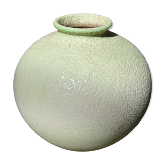 Vinsare ceramic ovoid vase vermiculated art deco coral crispe