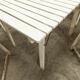 Garden furniture table and 4 armchairs 60's in its juice