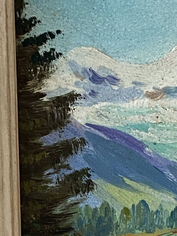 Peinture à l'Huile sur Panneau Vintage Signée CLAUDE SARGUE Paysage 2