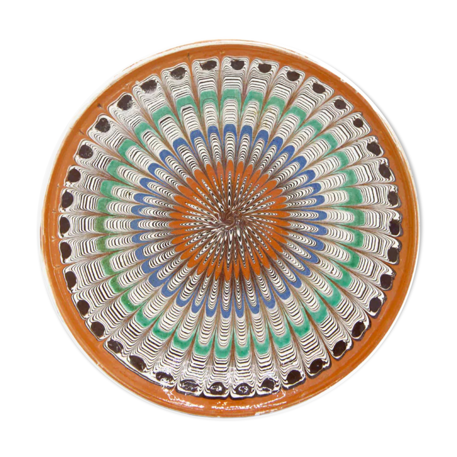 Romanian and vintage dessert plate from Horezu