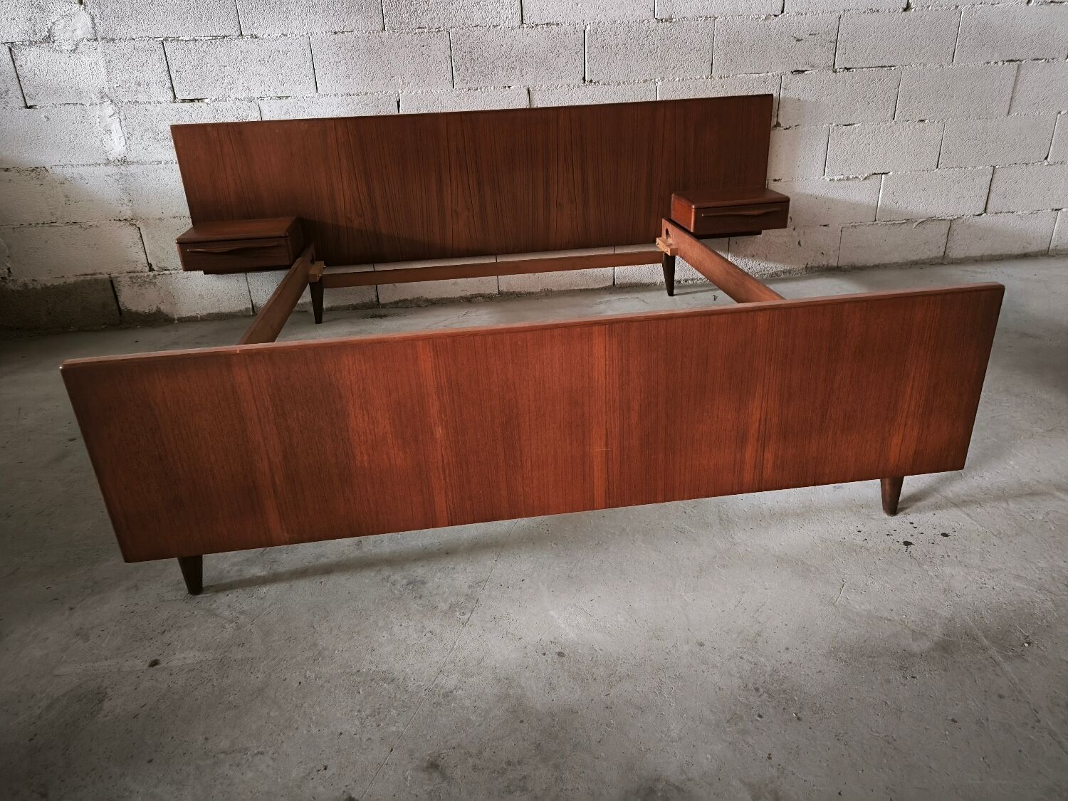 Vintage teak Scandinavian bed