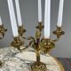 Pair of gilded bronze candelabra with 5 lights, Louis XVI style, 20th century.