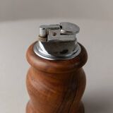 Brown Wood Vintage Lighter with Curved Italian Design, 1960s Table Accessory - Refined Gift