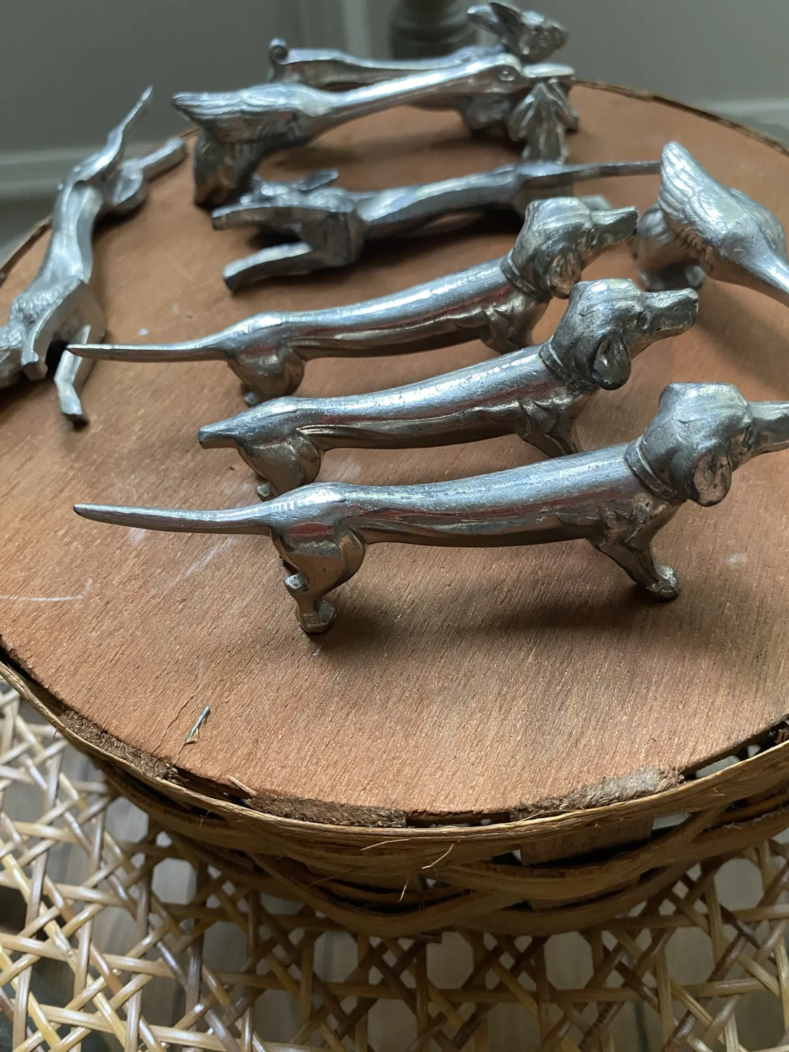 Antique animal knife rests