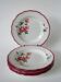 Set of 7 Salins soup plates with serrated edges with flowers 1950