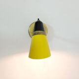 Yellow and black two-tone wall lamp from 50-60 years