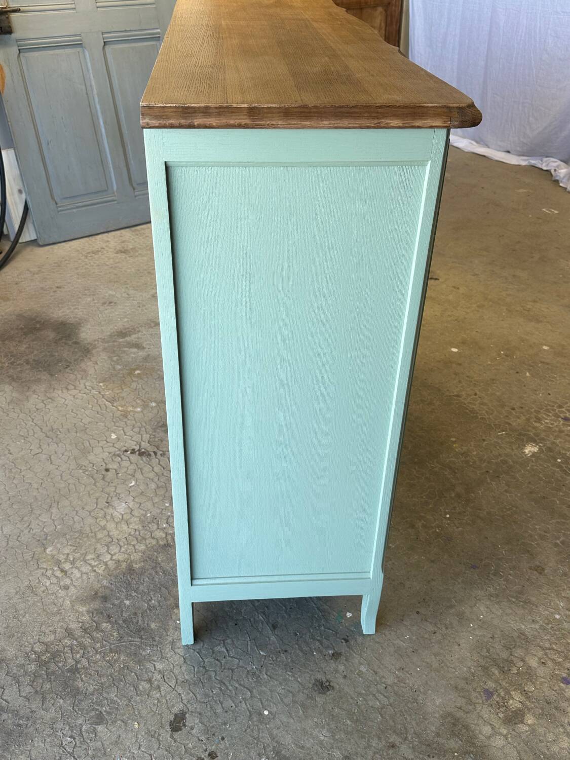 Buffet vintage bois et vert sauge