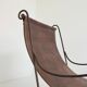 Paire de fauteuils en fer forgé et cuir vintage