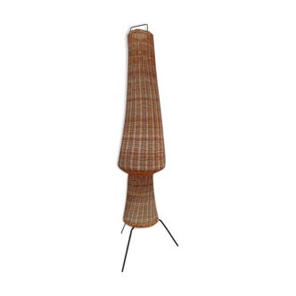 Lampadaire champignon osier vintage
