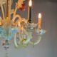 Multi-Colored Murano Glass Venetian Chandelier, Six Light Arms, Circa 1900