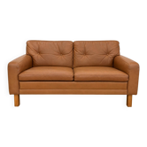 Mid-century Scandinavian Peem Oy, 2-seater cognac leather sofa 1960s