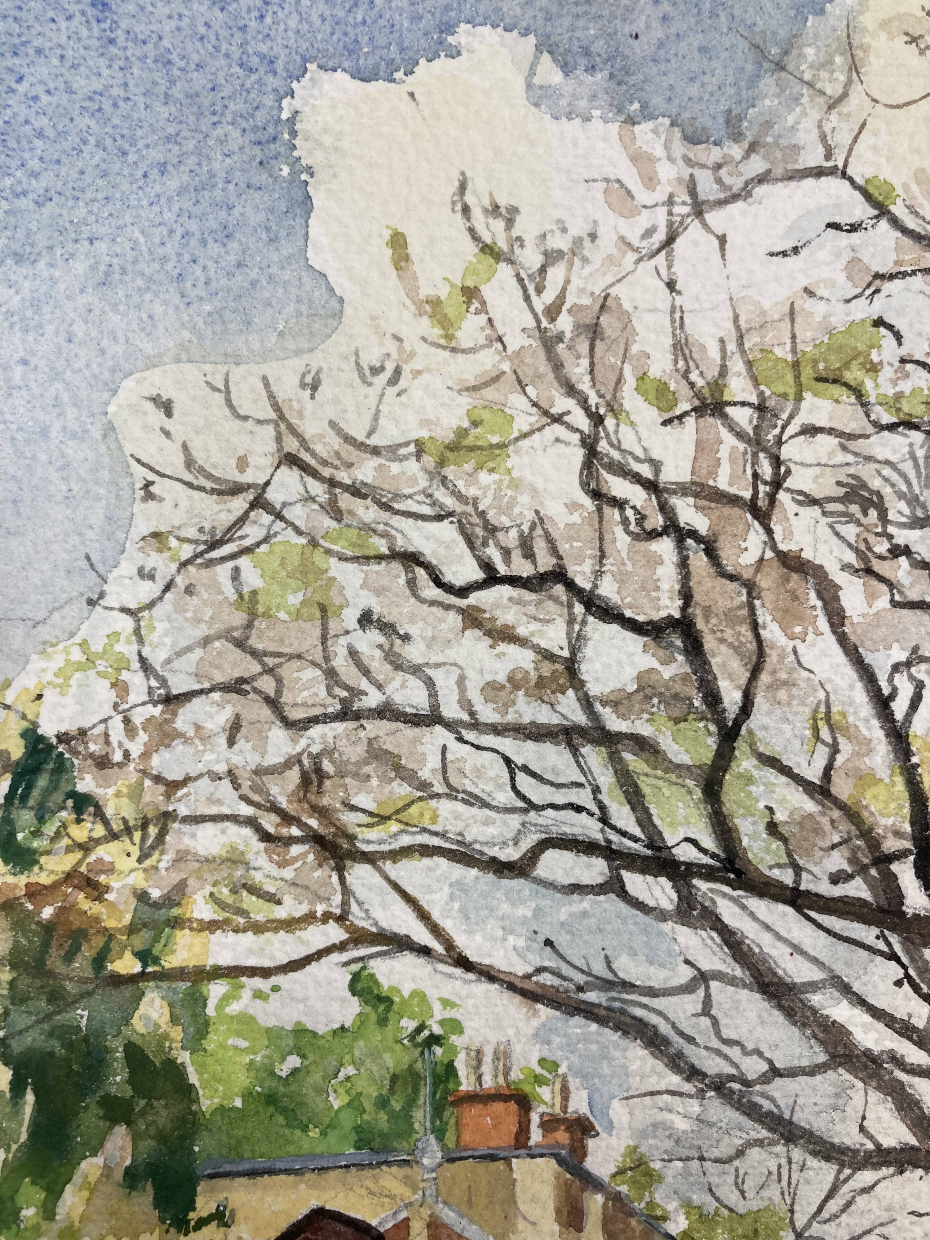 Aquarelle Maison aux Iris
