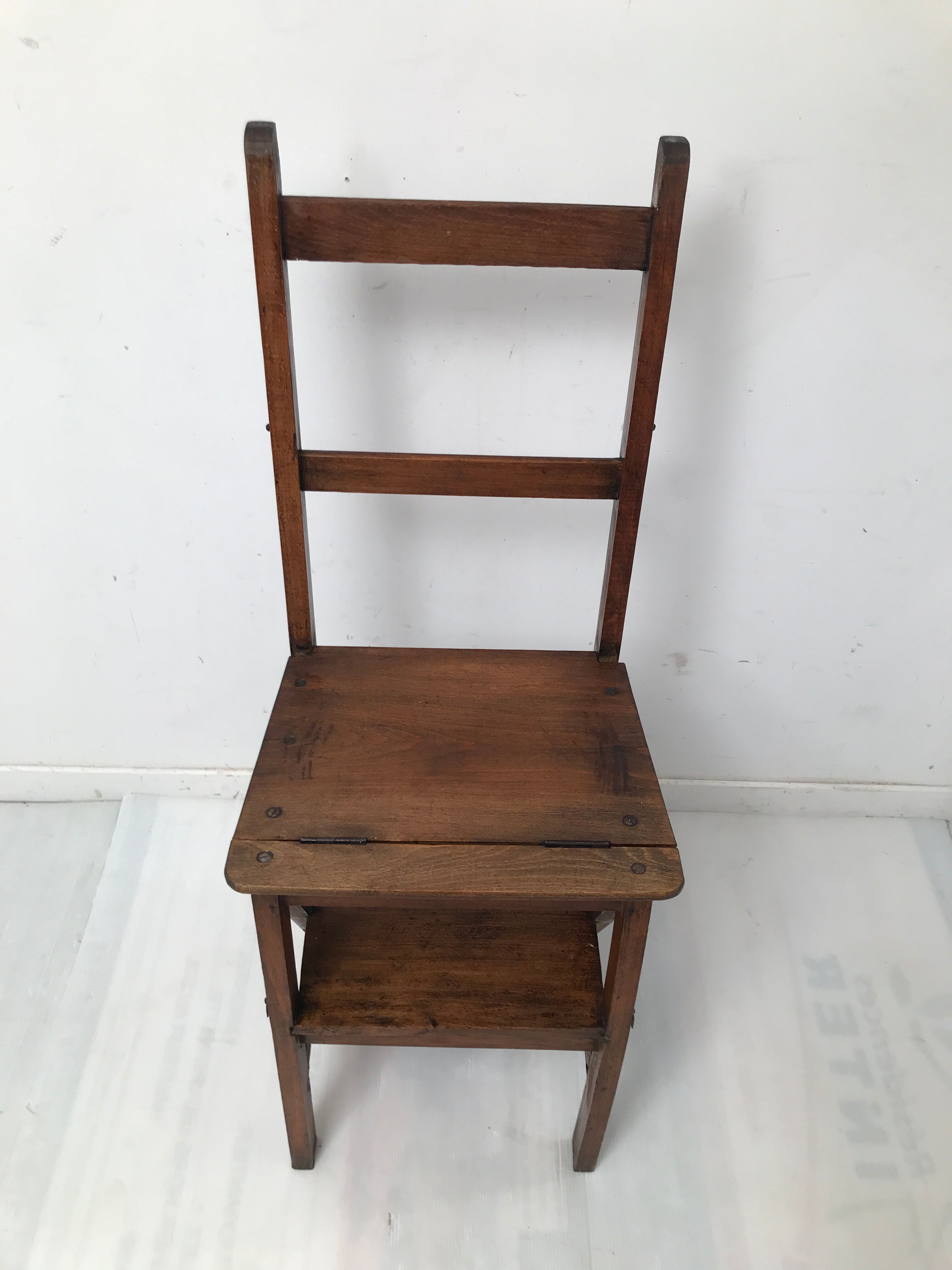 Vintage bookcase stepladder chair
