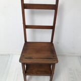 Chaise escabeau de bibliothèque vintage