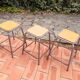 Industrial metal stools from the 60s set of 3