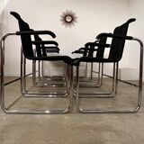 Lot de 8 chaises tubulaires, design d'Axel Bruchhäuser Tecta modèle D20 vintage