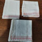Series of three linen thread table runners from the early 20th century