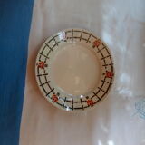 Assorted 12 dominant old brown/black plates