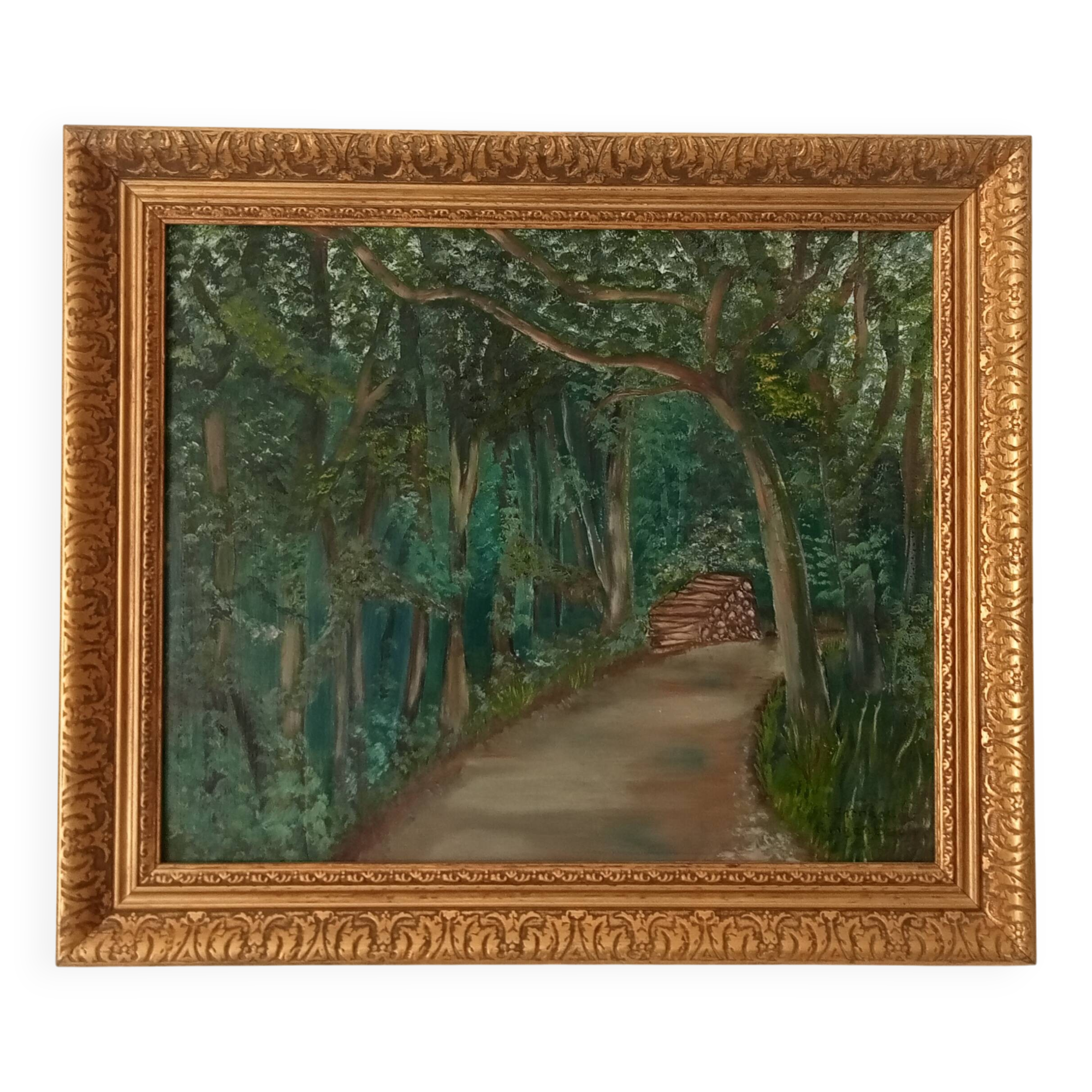 Oil painting by René Férréol Ringenbach "Chailluz Forest"