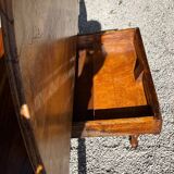 Half-moon table in solid walnut