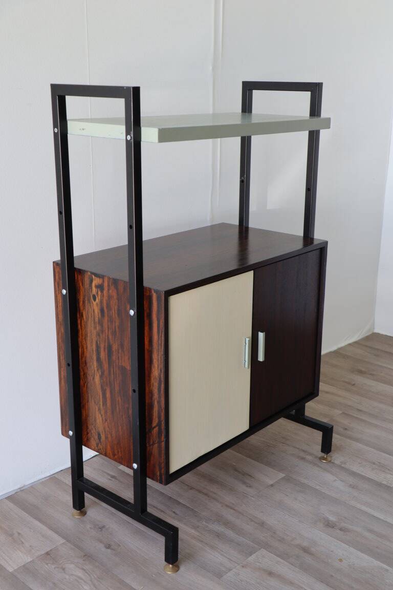 Vintage modular storage unit in wood and metal - 1960