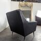 Paire de fauteuils design italien en skaï noir