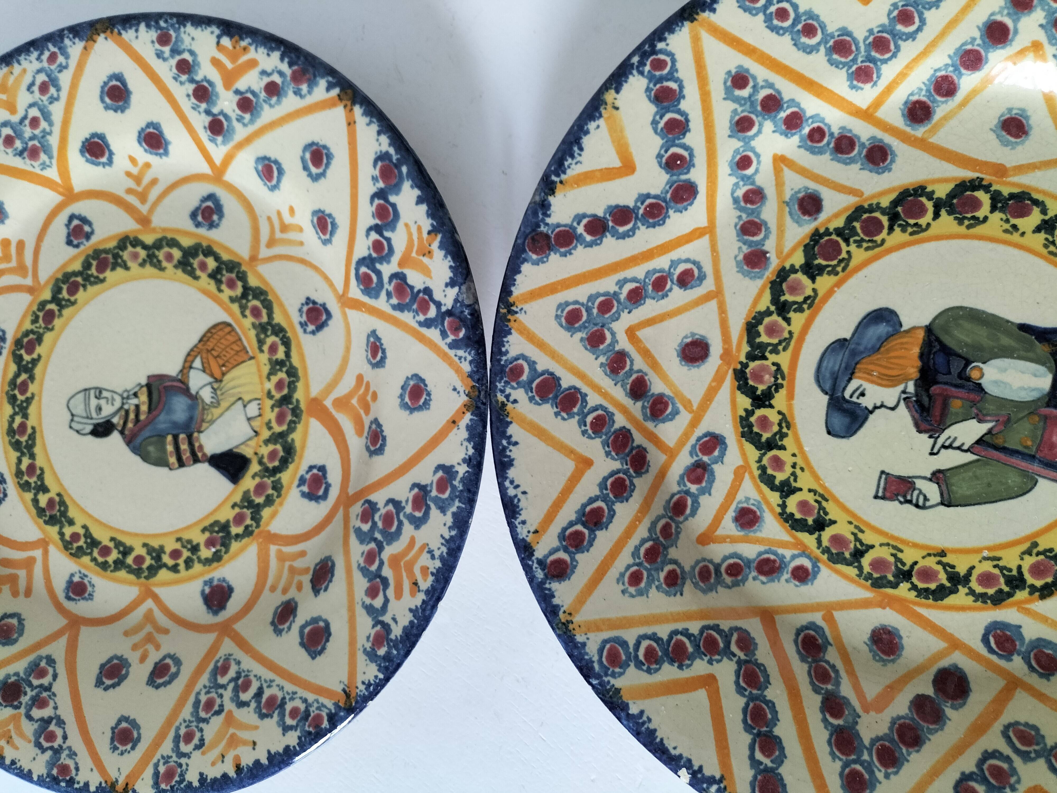 Duo of Henriot Quimper plates