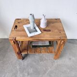 1980 pine wheeled console table
