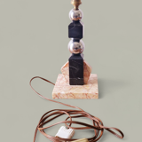 Sculptural lamp in marble and chrome - Modernist Art Deco style