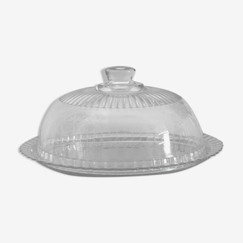 Cloche et assiette plateau en verre