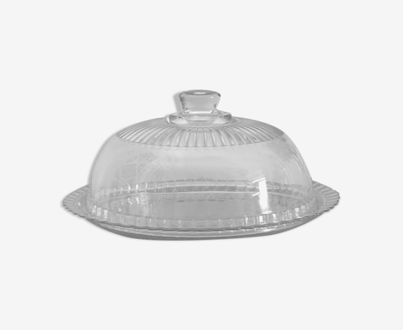 Cloche et assiette plateau en verre