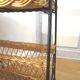 Wicker and wrought iron vintage magazine table 50s