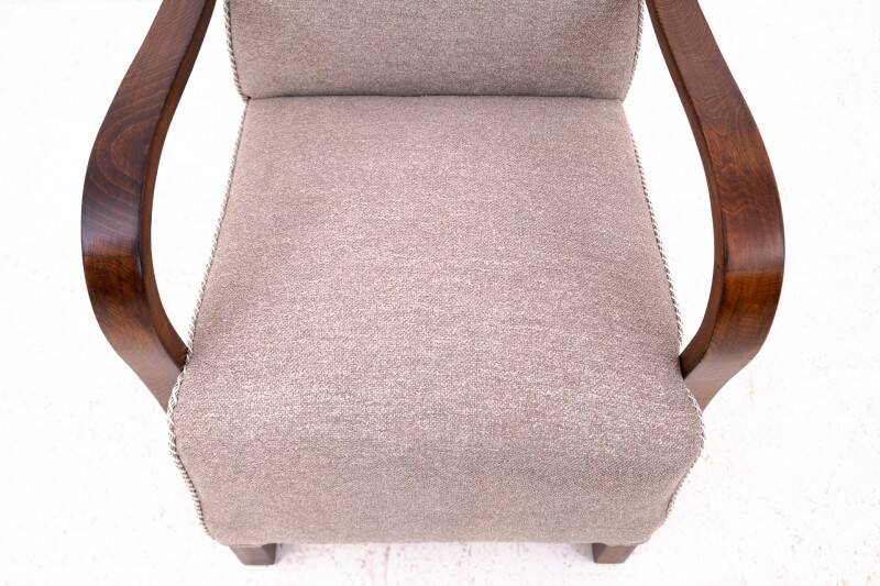 A pair of Art Deco armchairs designed by J. Halabala from the 1930s, Czechoslovakia. After renovation.