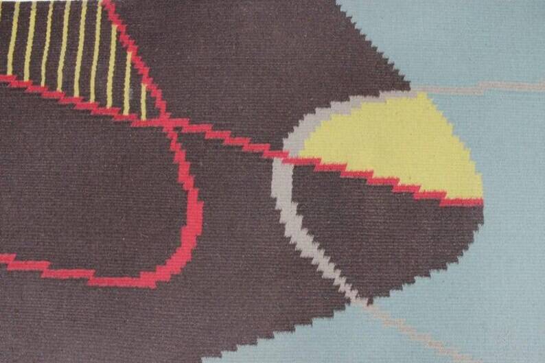 Extraordinary Narrow Geometric Carpet / Rug, 1960s