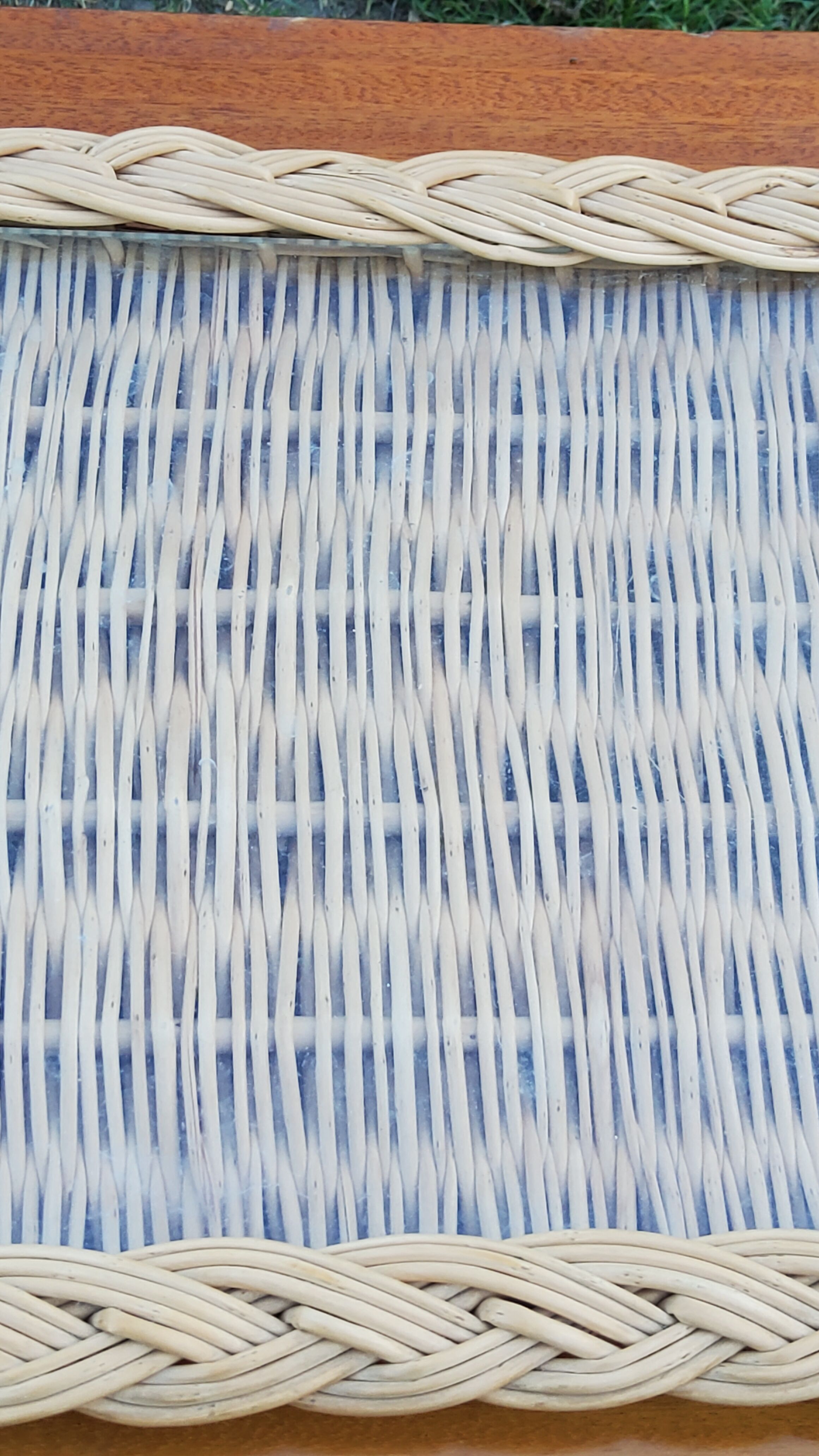 Glass and rattan top from the 70s