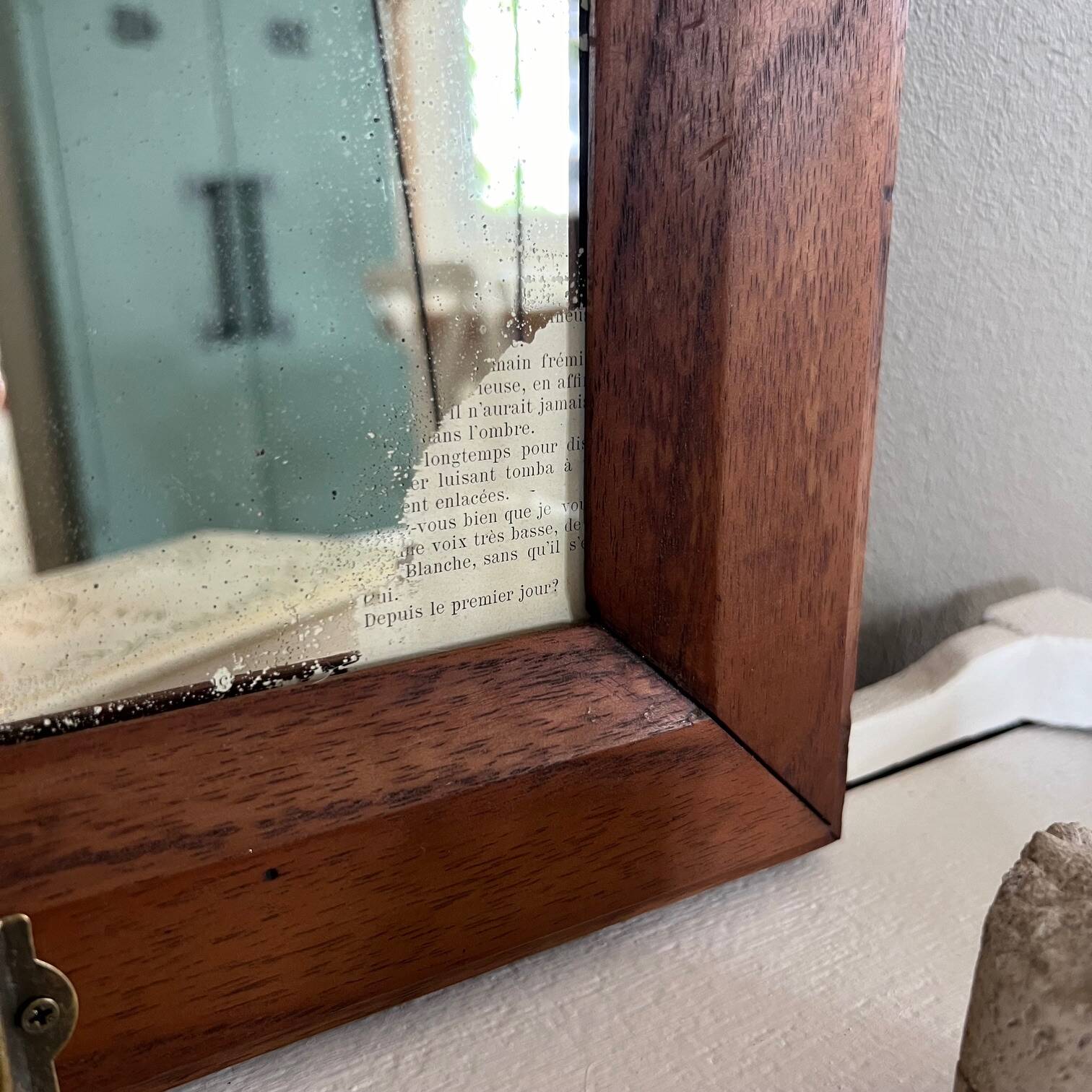 Antique wooden mirror “Wedding day”