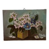 Small oil on old canvas