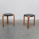 Important pair of 'X602' stools by Alvar Aalto for Artek, 1954